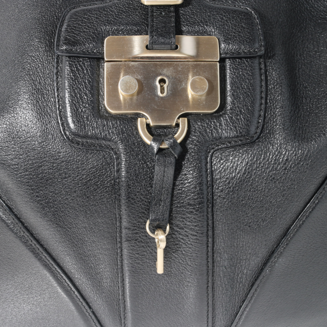 Hugo Boss Sort Læder taske med nøgle