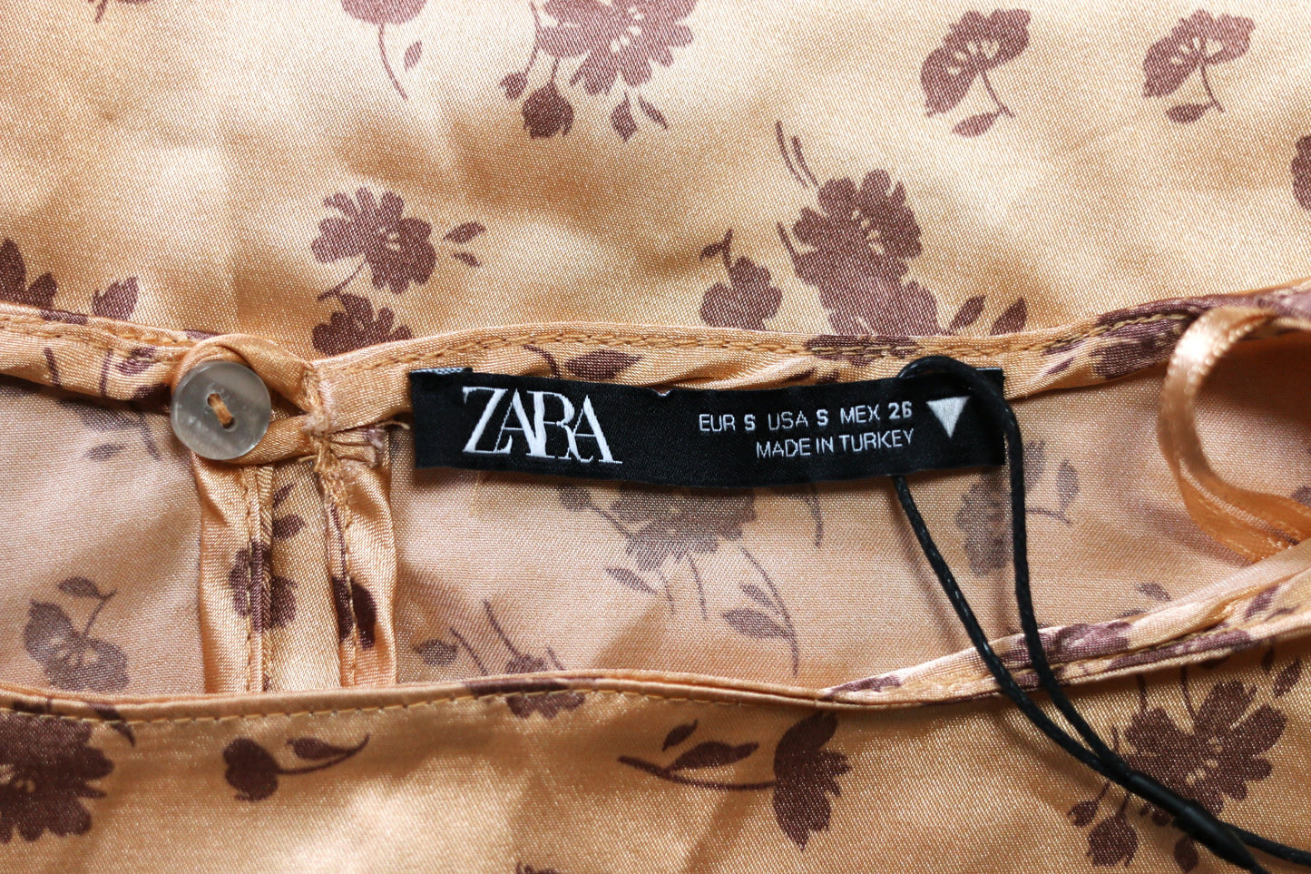 Zara Satin Blomster Crop Bluse