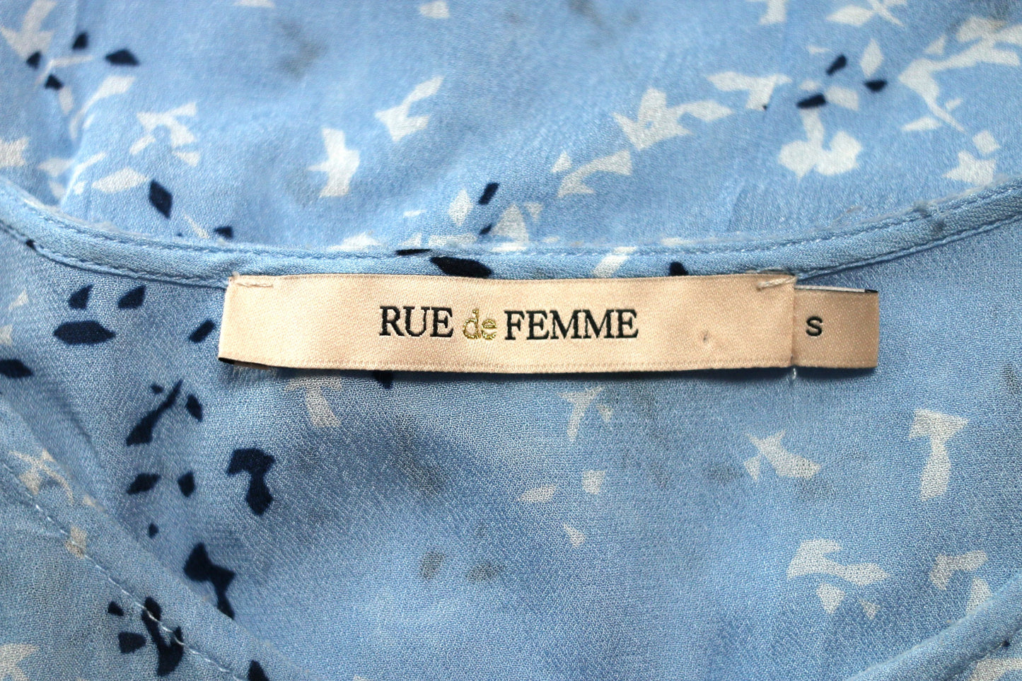 Rue De Femme Blå Chiffon Bluse