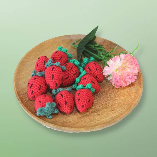 Jannies hækleprojekter 10 Hæklet Frugter Jordbær