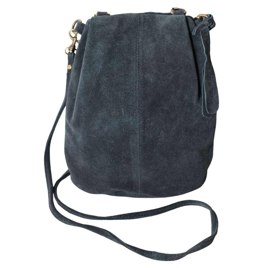 Topshop Petroleums Blå Ruskind crossbody taske