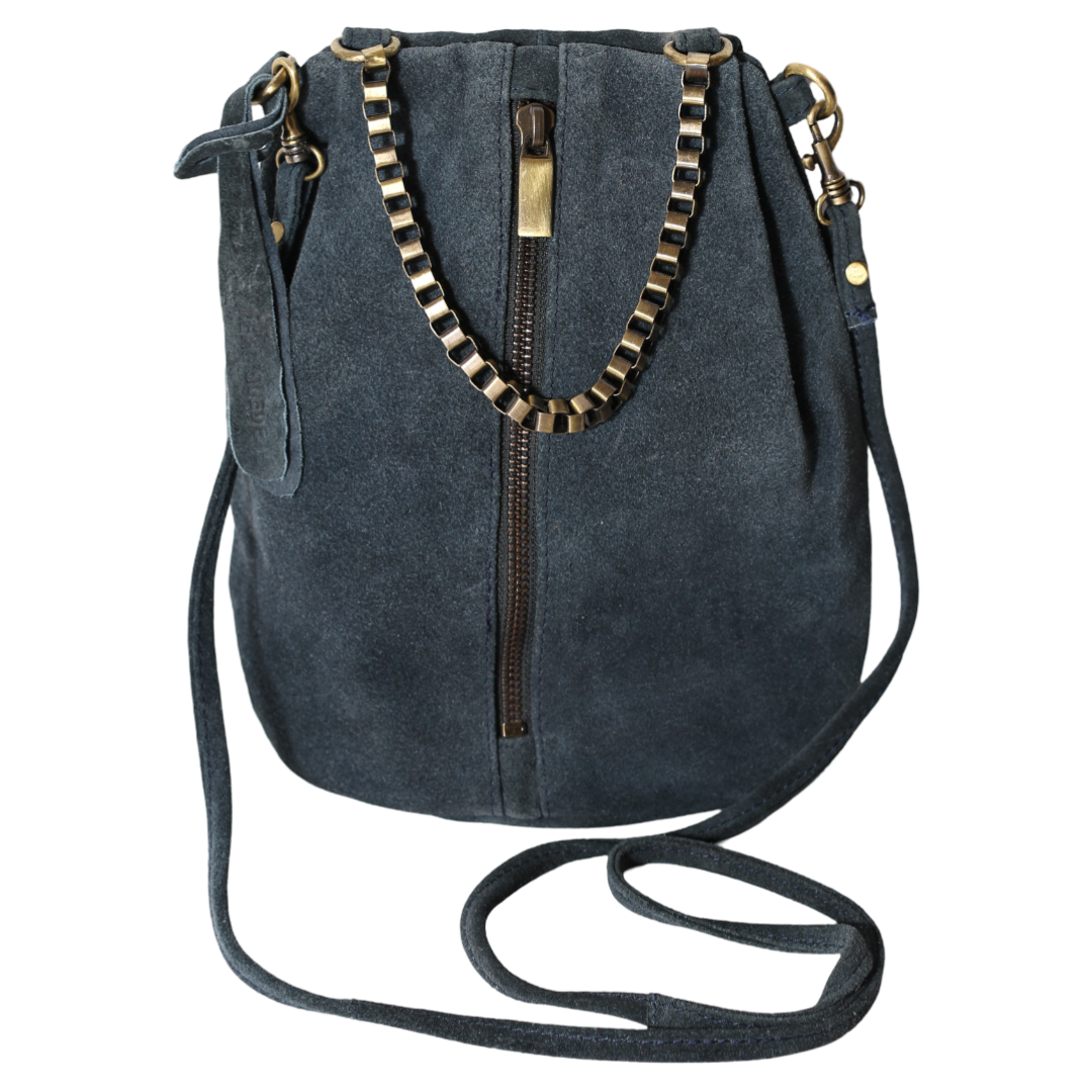 Topshop Petroleums Blå Ruskind crossbody taske