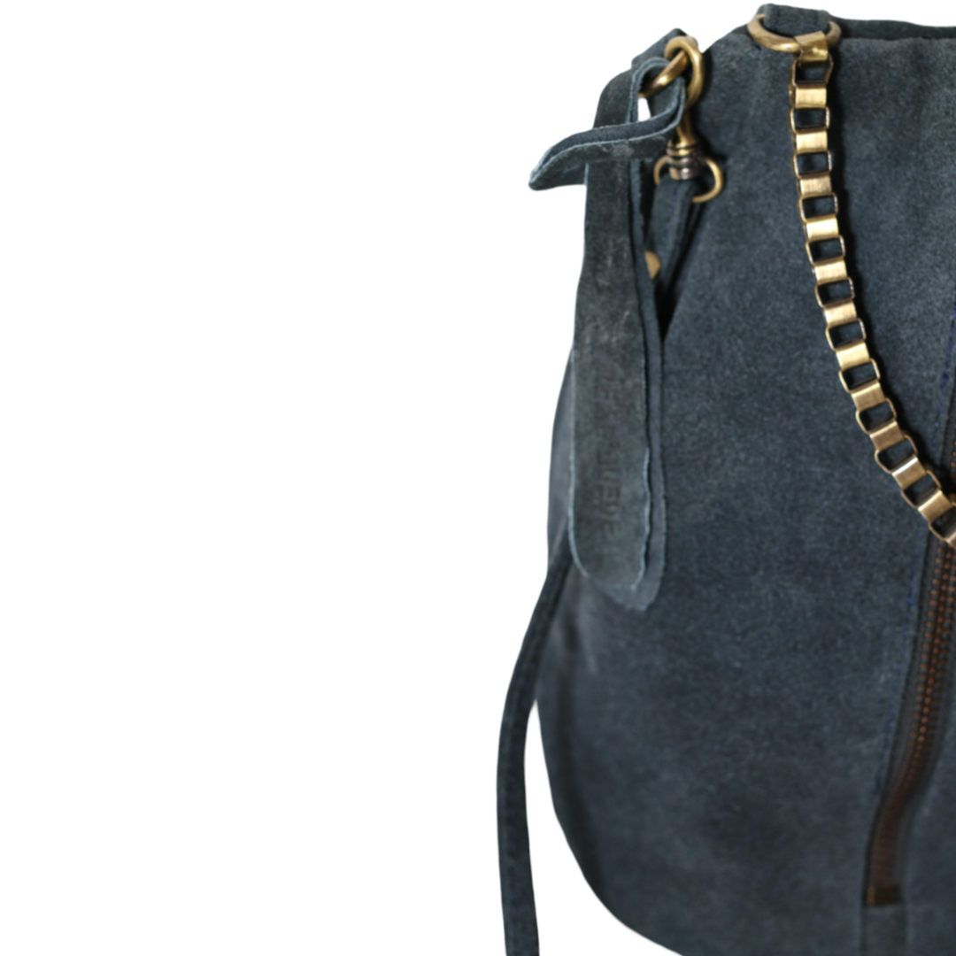 Topshop Petroleums Blå Ruskind crossbody taske