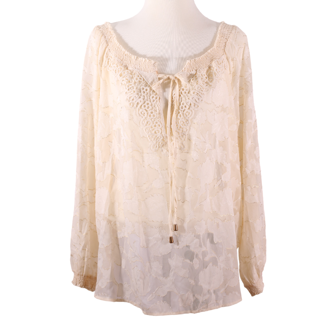 Sheilay Creme farvet Organza Bluse