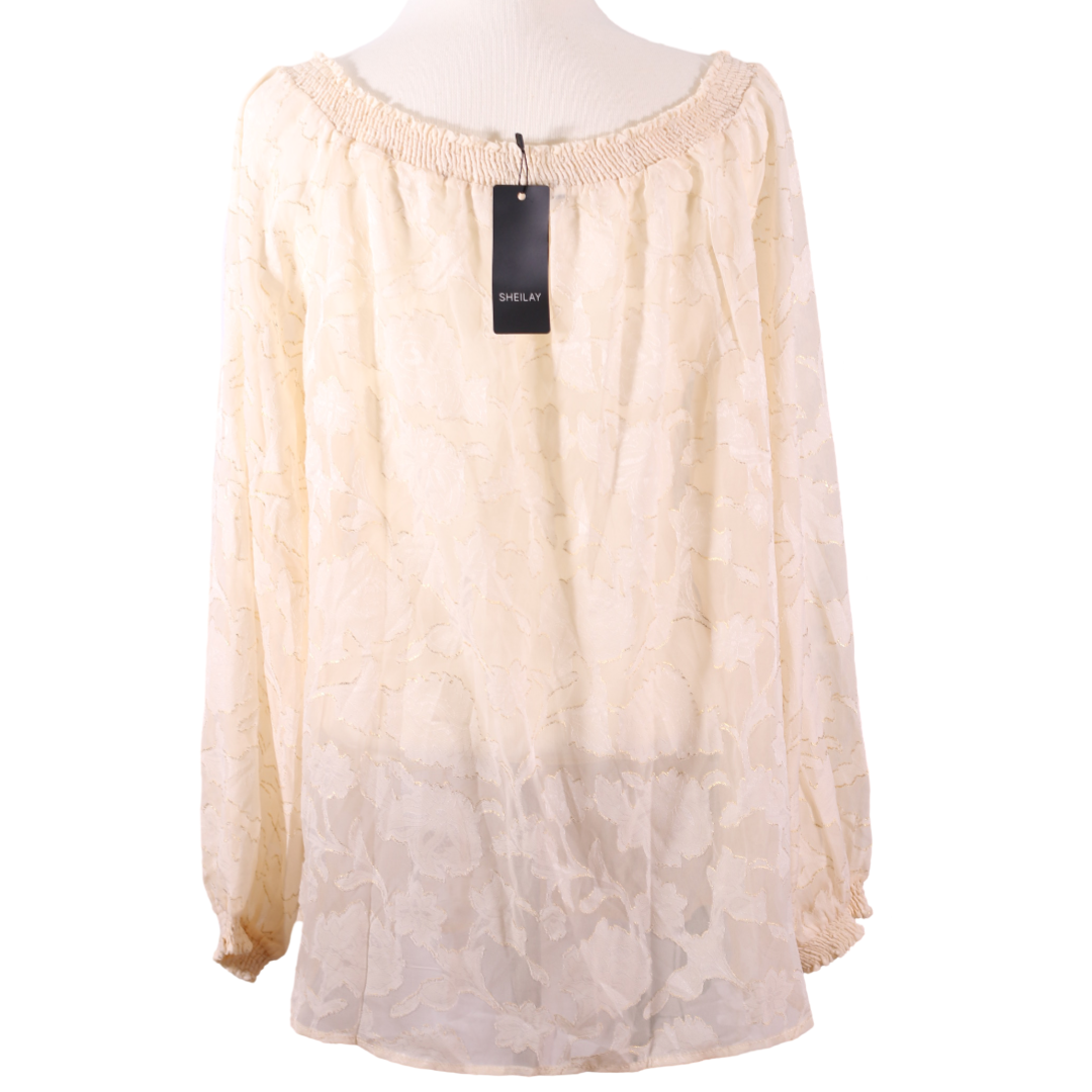 Sheilay Creme farvet Organza Bluse