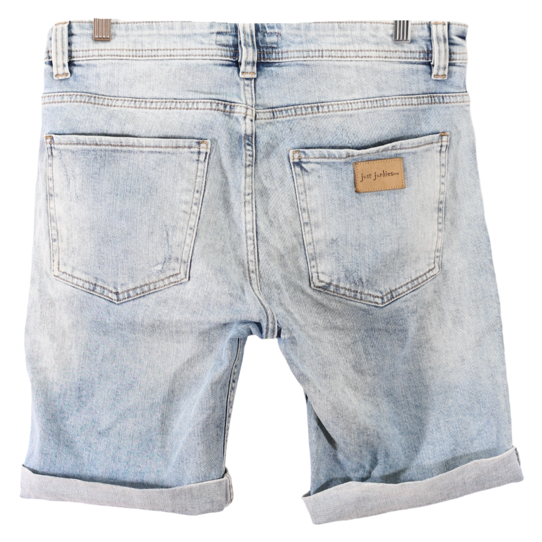 Just Junkies Lyse Blå Denim Shorts med huller