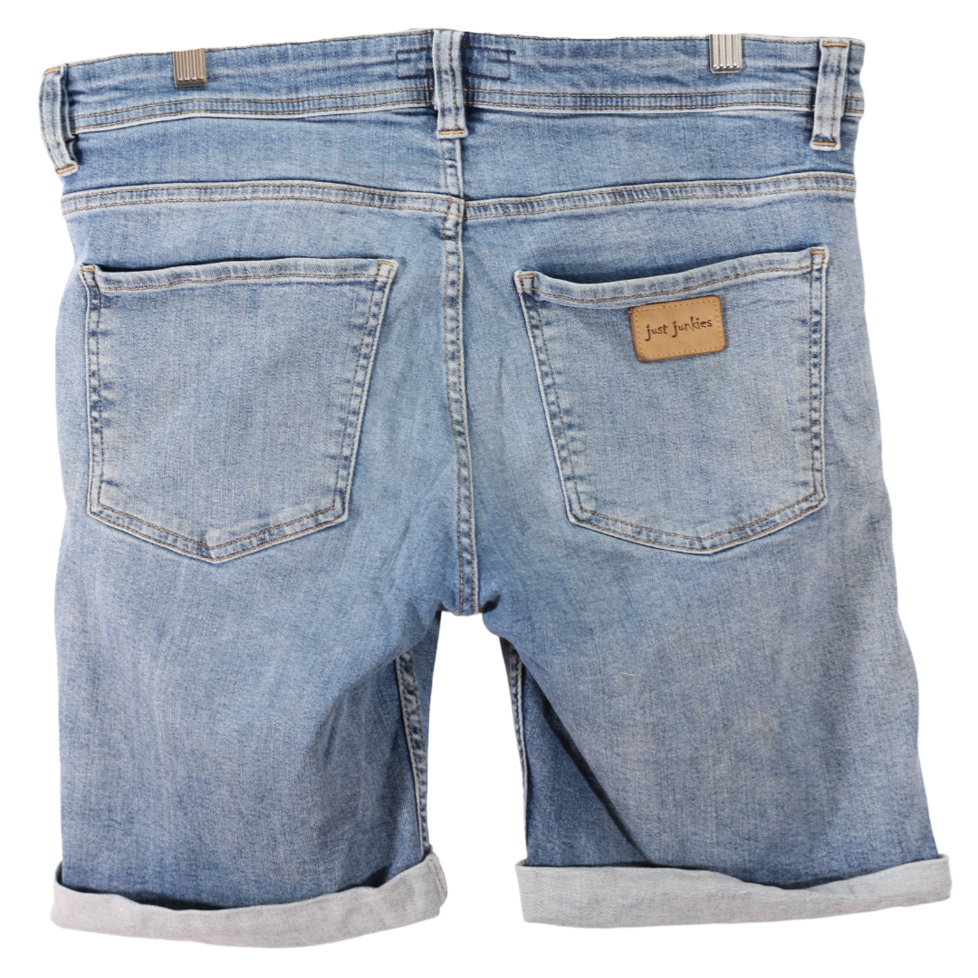 Just Junkies Blå Denim Shorts med huller