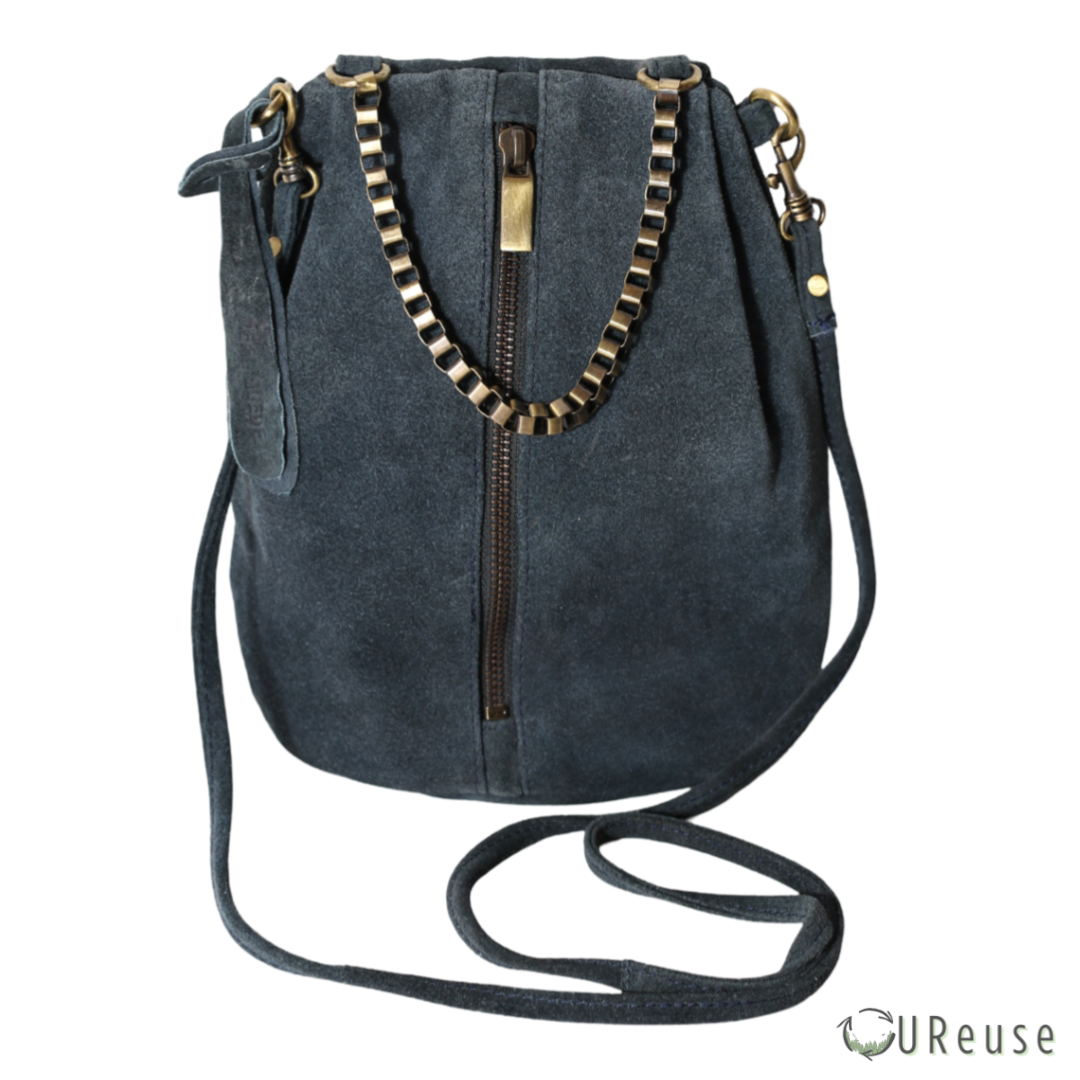 Topshop Petroleums Blå Ruskind crossbody taske