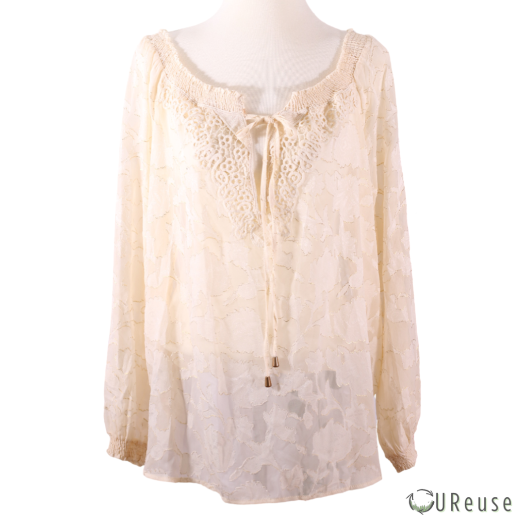 Sheilay Creme farvet Organza Bluse