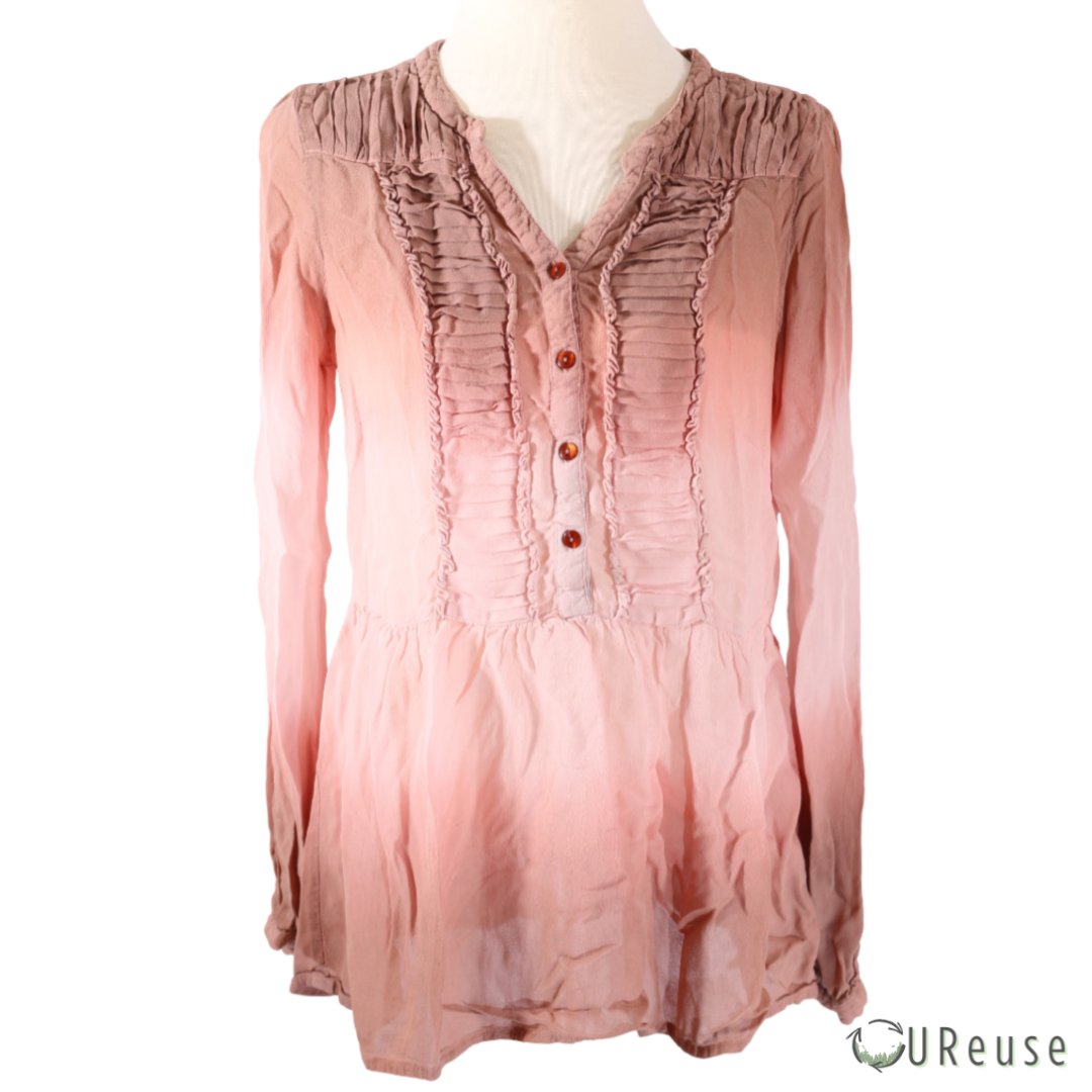 Cream Rosa Ombre Bluse