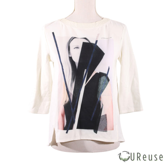 Zara Creme Art Bluse